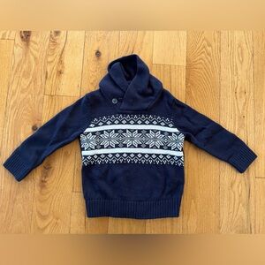 The Children’s Place navy snowflake shawl collar sweater, 18-24m